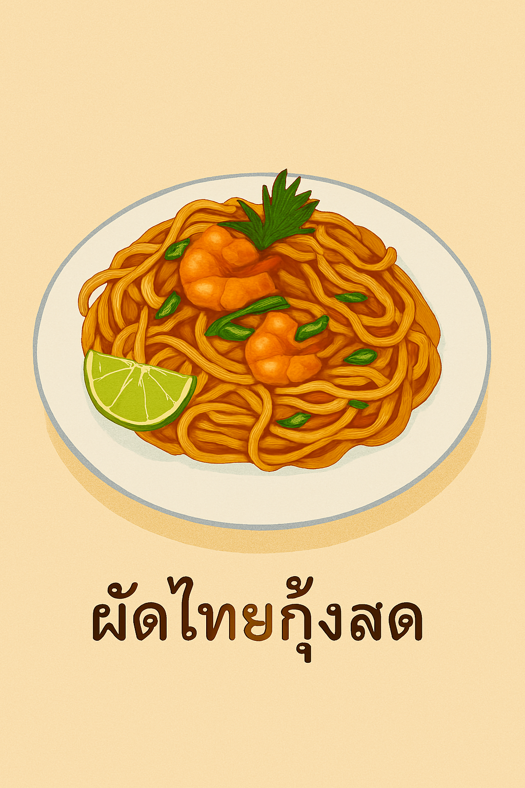 ผัดไทยกุ้งสด